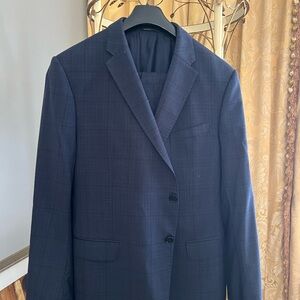 Emporio Armani Navy Plaid Two-Button Suit